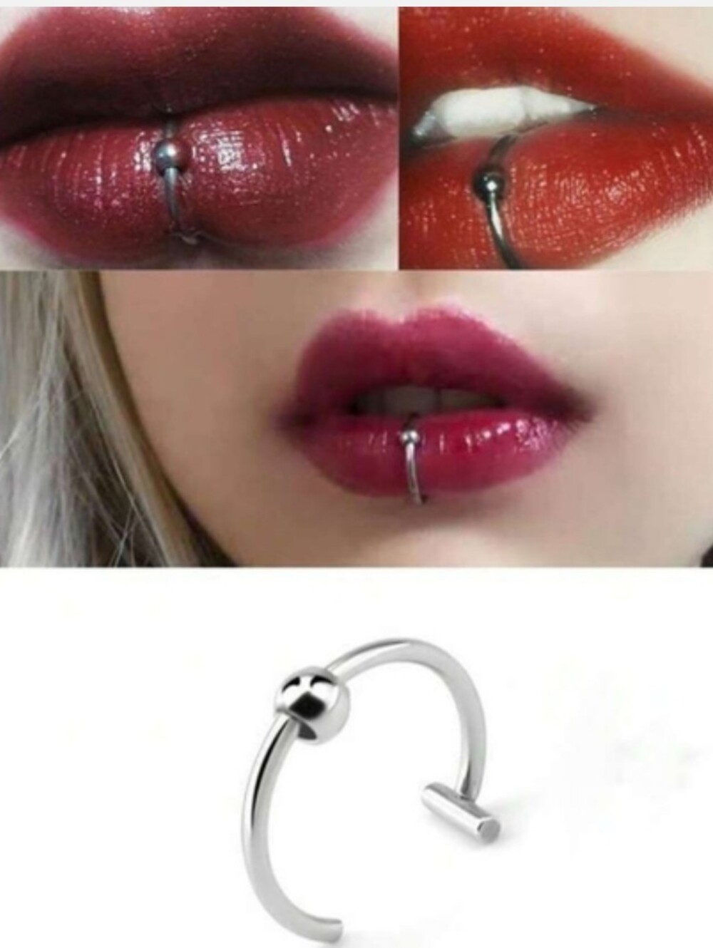 2 Fake Lip Rings - Picture 6 of 9